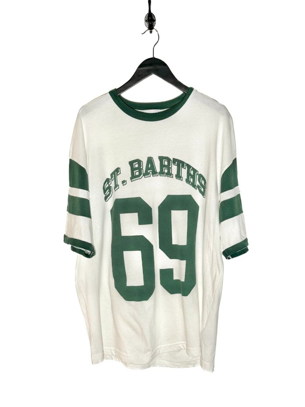Rhude Ivory Green 69 Logo Ringer T-shirt